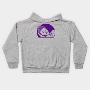 Reclining Buddha Art Dark Purple Color Kids Hoodie